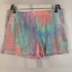 Yana K Large Cari Tie dye Shorts Pink Yellow Mint